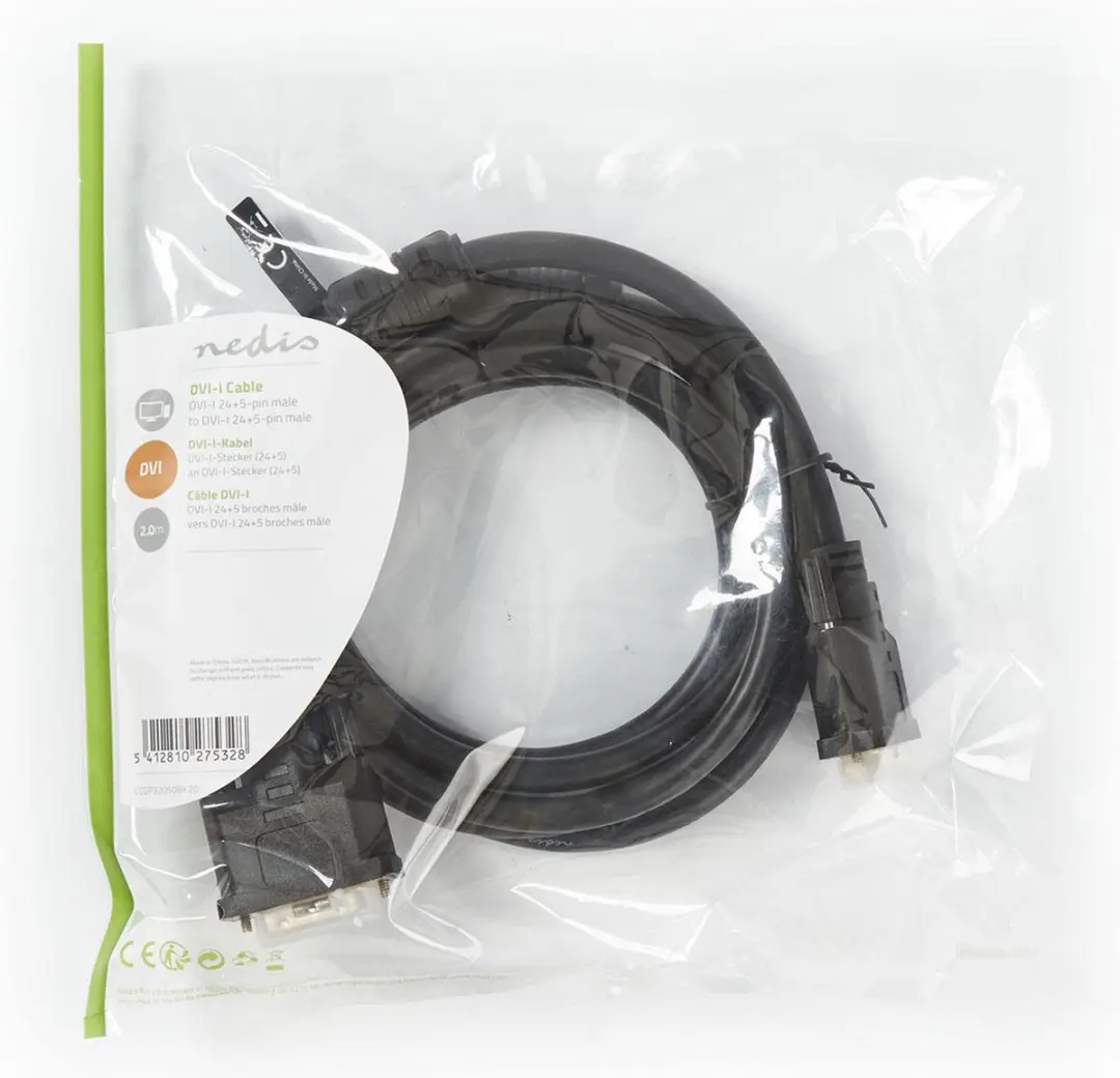 Nedis DVI-I Kabel CCGP32050BK20 - 2.00m - Zwart - afbeelding 6 van 6