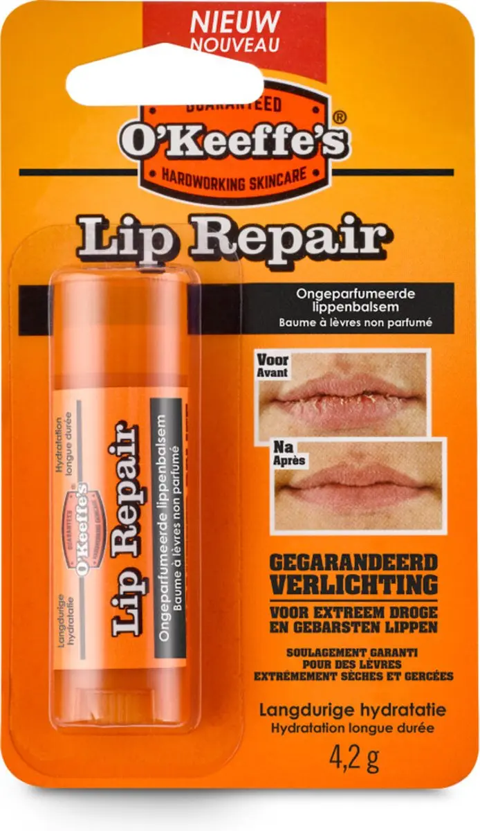 O'Keeffe's Lip Repair Unscented - 6 Stuks