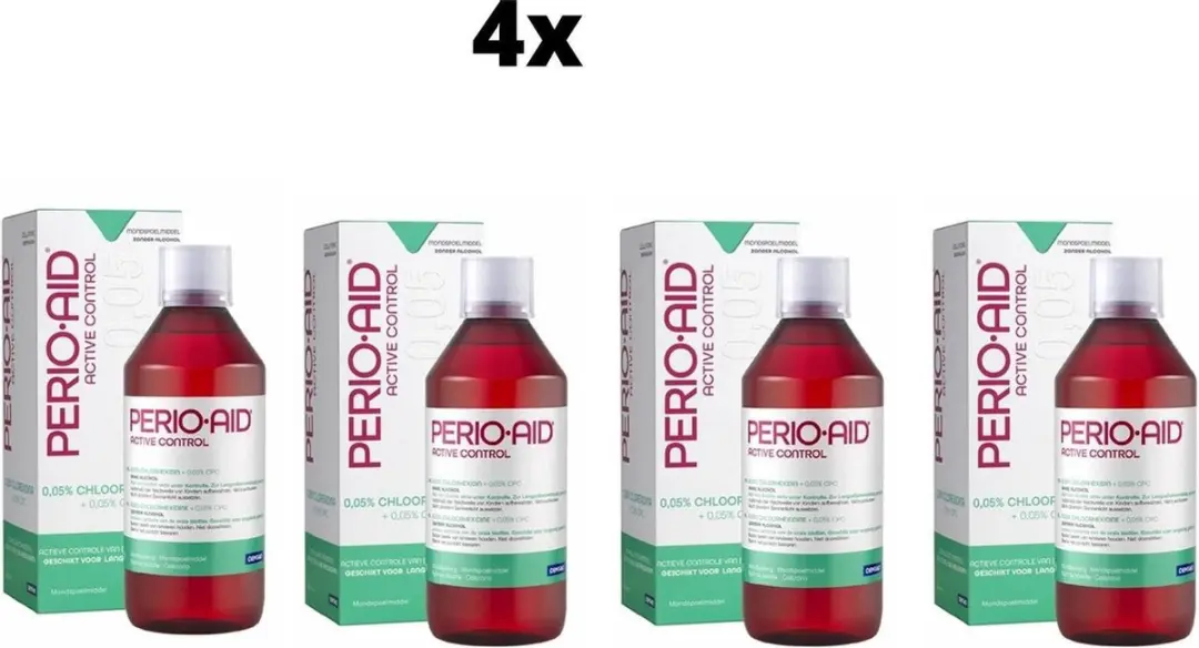 4x Perio-Aid Active Control 0,05% Mondspoelmiddel