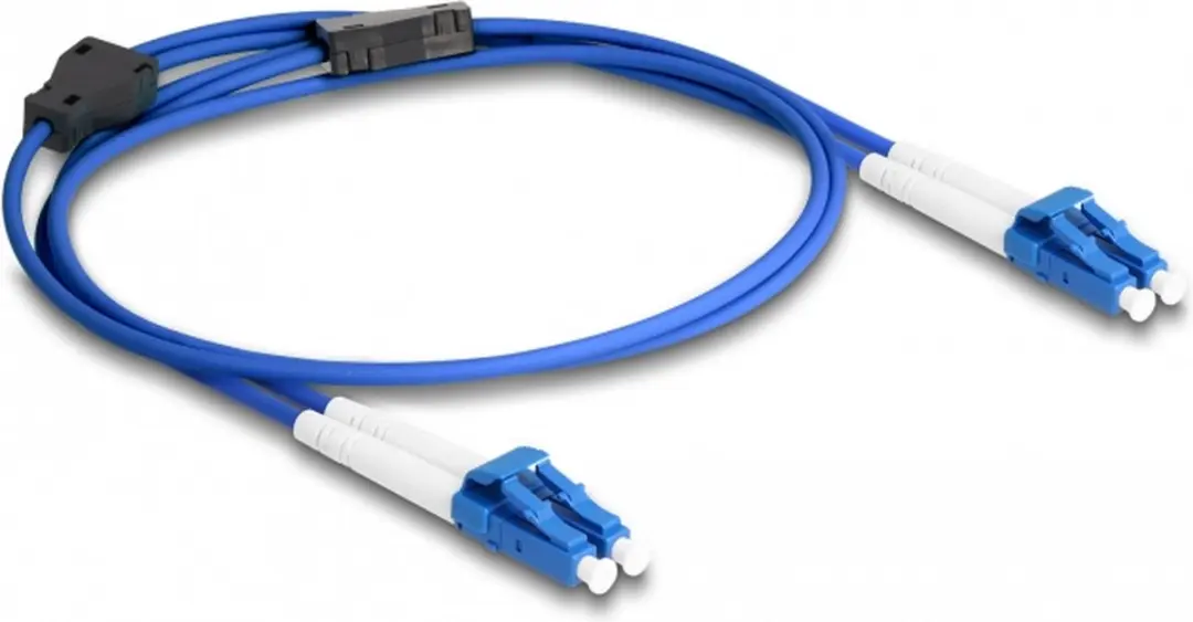 Delock LC Duplex OS2 1m Glasvezelkabel - Blauw - Metaalbewapend
