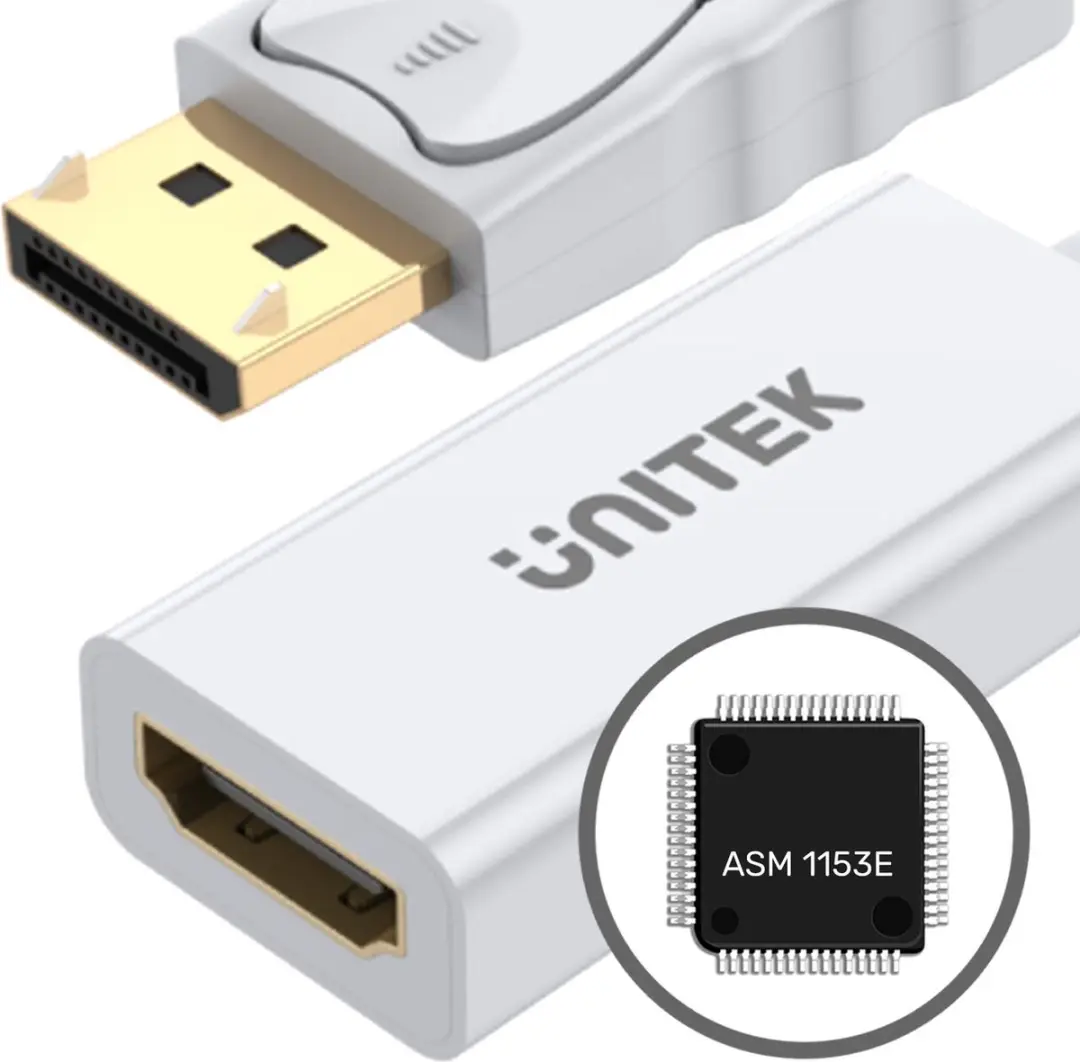 Unitek DisplayPort naar HDMI-adapter 4K - Wit - afbeelding 6 van 6