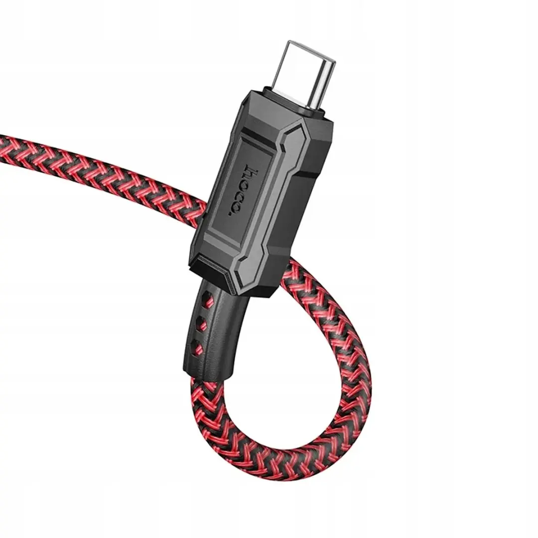 Hoco USB-C Kabel 1m 60W - Rood/Zwart