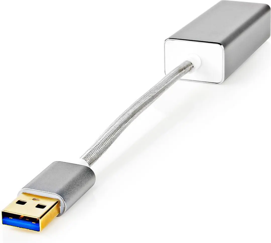 Nedis USB 3.2 Gen 1 Netwerkadapter 1 Gbps - RJ45 - 20cm - Zilver