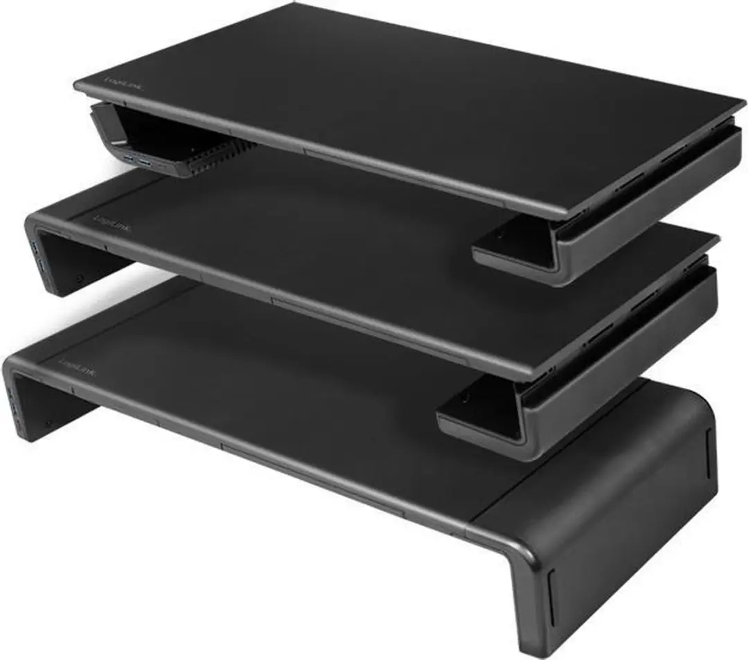 Logilink BP0141 Monitorstandaard - 3x USB - Zwart