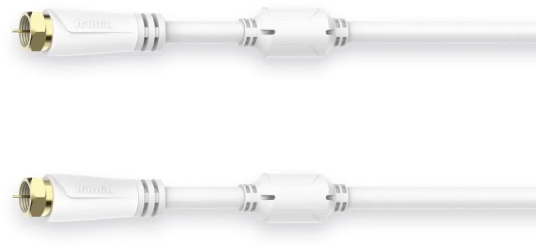 Hama SAT Aansluitkabel F Connector Verguld 500cm Wit