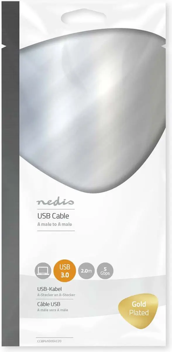 Nedis USB 3.2 Gen 1 A-A Kabel 5Gbps 2m - Verguld - Antraciet