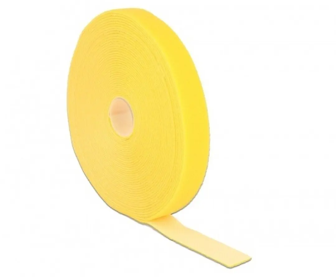 Delock Klittenbandrol 20mm Geel