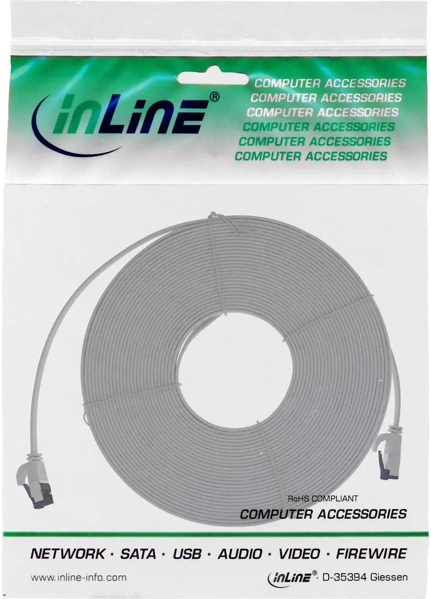 InLine Patchkabel U/FTP Cat.8.1 5m - Halogeenvrij grijs