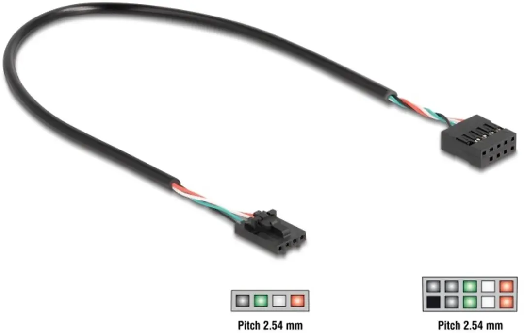 Delock USB 2.0 Kabel 4-pin naar 10-pin 30cm