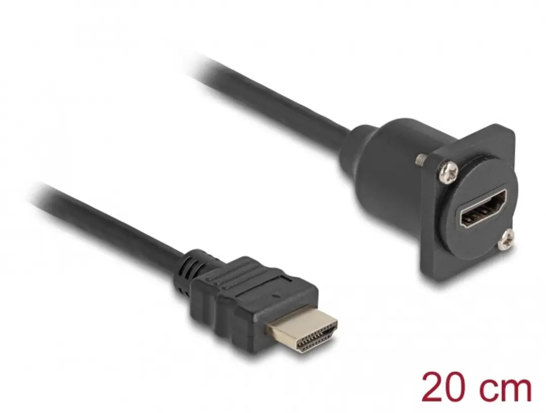 Delock HDMI2.0 D-Type Module 4K60Hz HDR - 0,20m - Zwart