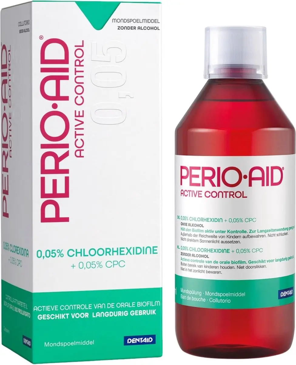 PerioAid Mondspoelmiddel Active Control 0,05% 500 ml