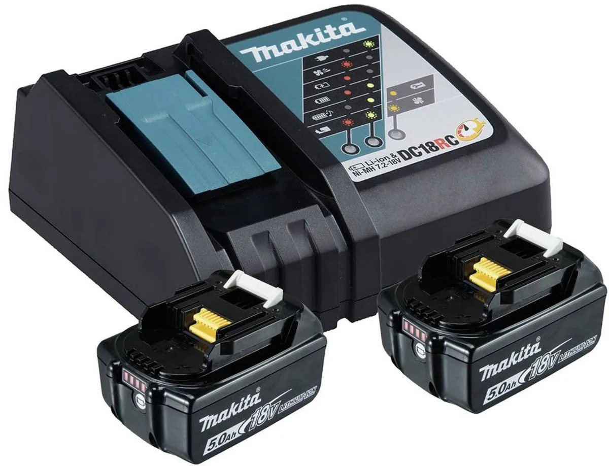 Makita BL1850B + DC18RC Accu & Lader 18V 5Ah - 2x Accu 10Ah