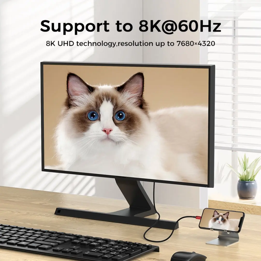 NÖRDIC USB4-453 USB-C Kabel 240W 8K 60Hz - 50cm Rood