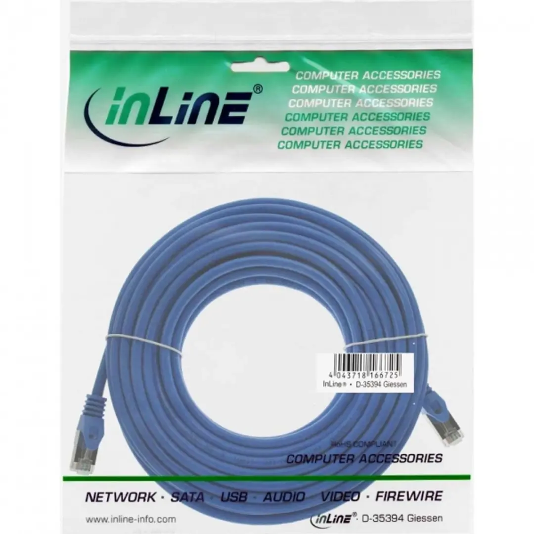 InLine Patchkabel SF/UTP Cat.5e 10m - Blauw