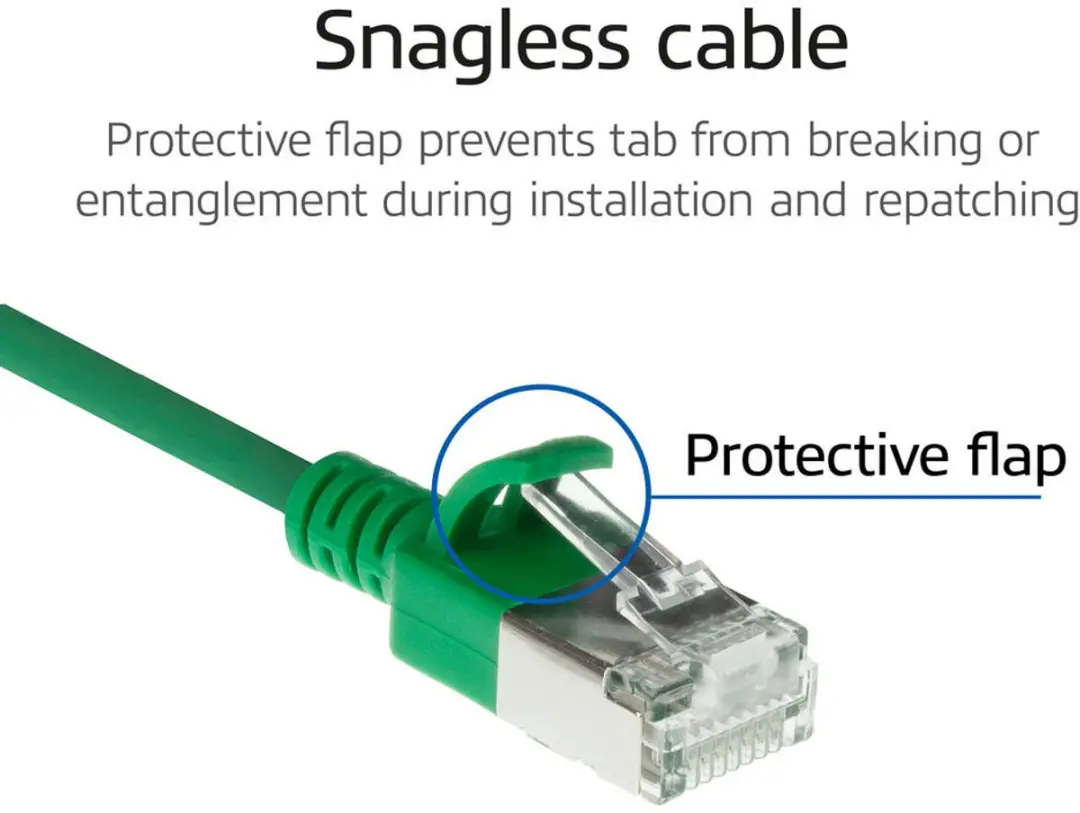 ACT DB7710 Groene CAT6A Patchkabel 10m - S/FTP Snagless