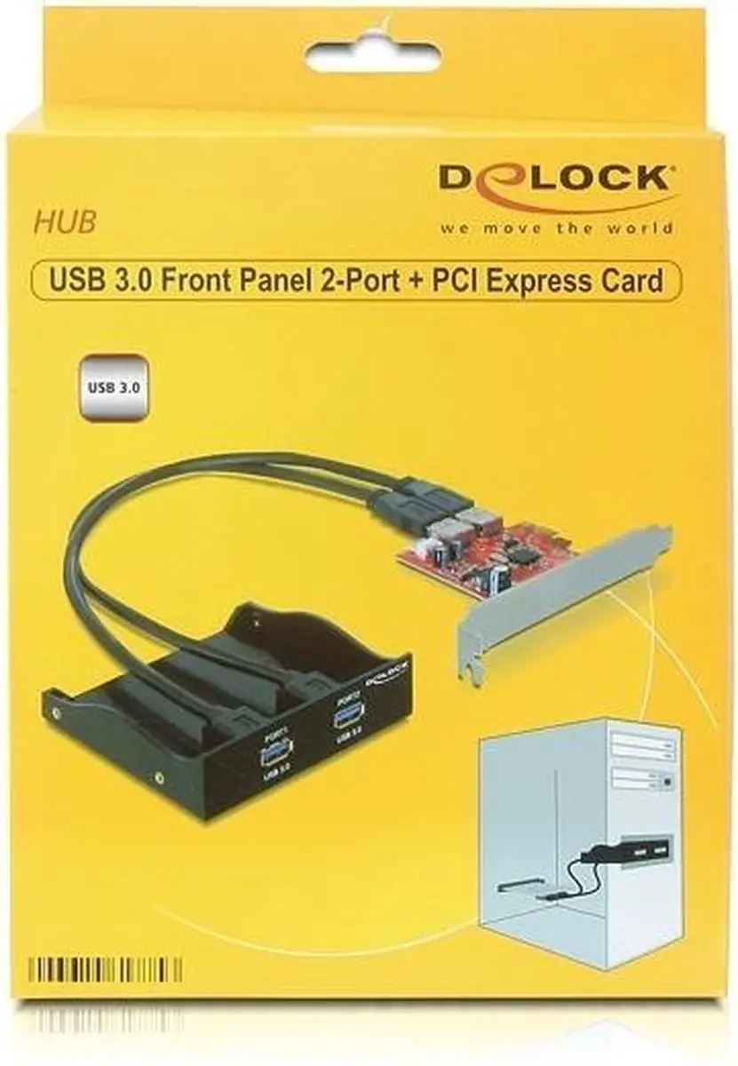 Delock Front Panel USB 3.0 PCI Express Card - Zwart