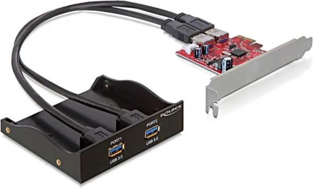 Delock Front Panel USB 3.0 PCI Express Card - Zwart