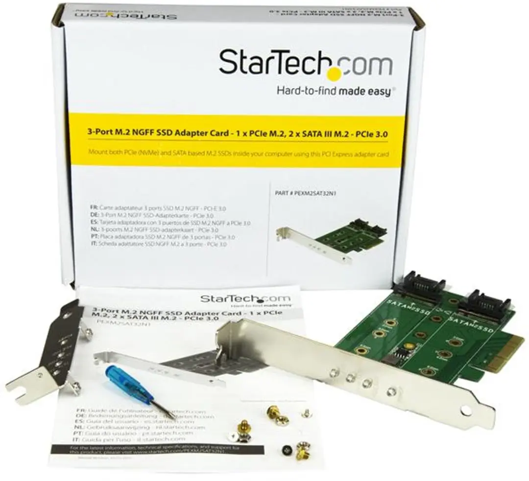 Startech PEXM2SAT32N1 PCIe 3.0 M.2 SSD-kaart - Groen