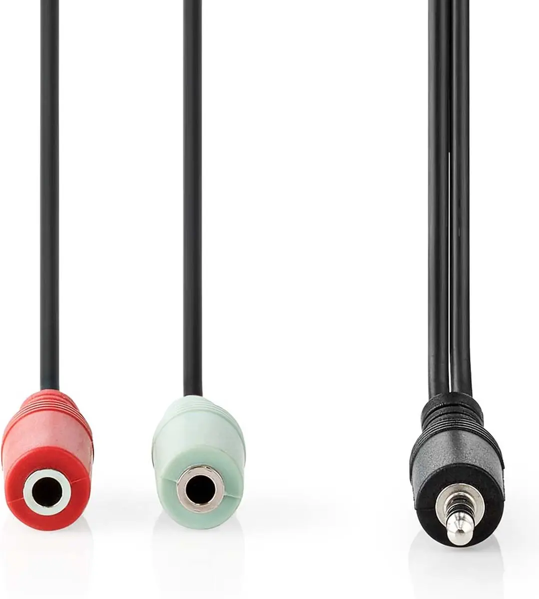 Nedis Stereo-Audiokabel 3,5mm Male - 2x Female - 0,20m - Antraciet
