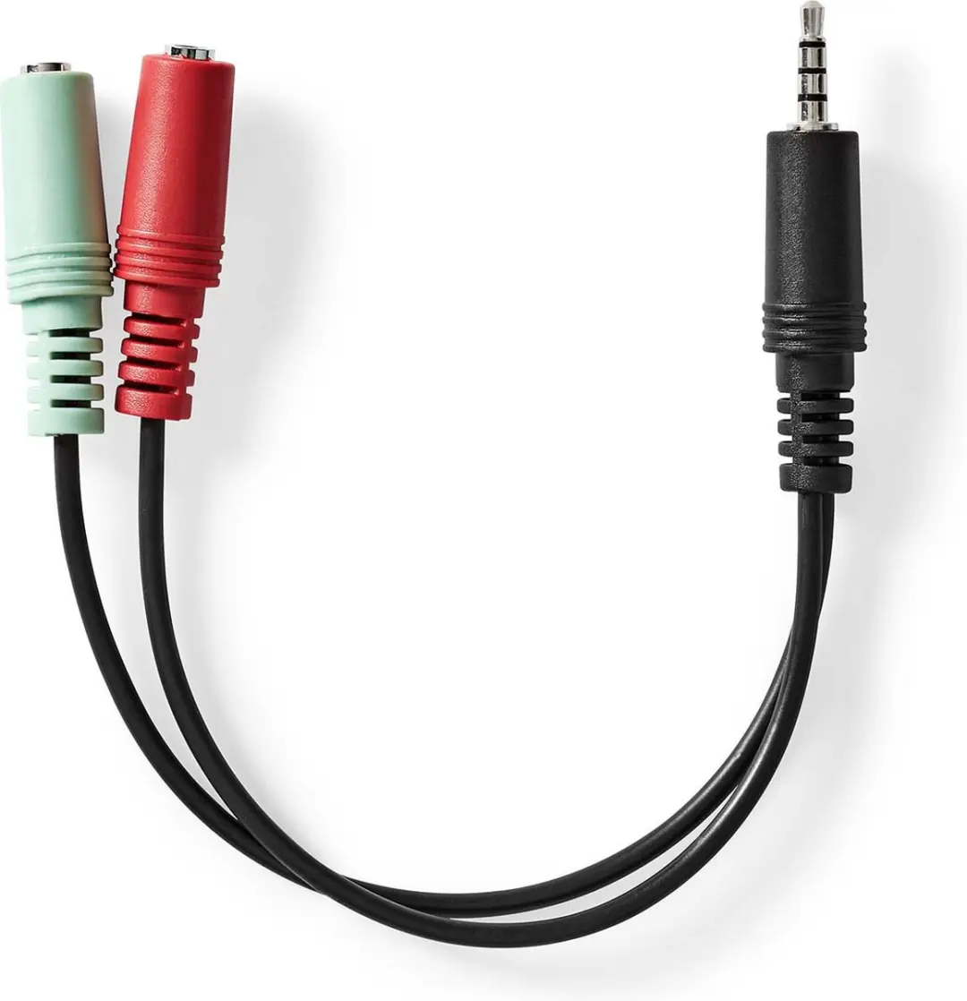 Nedis Stereo-Audiokabel 3,5mm Male - 2x Female - 0,20m - Antraciet