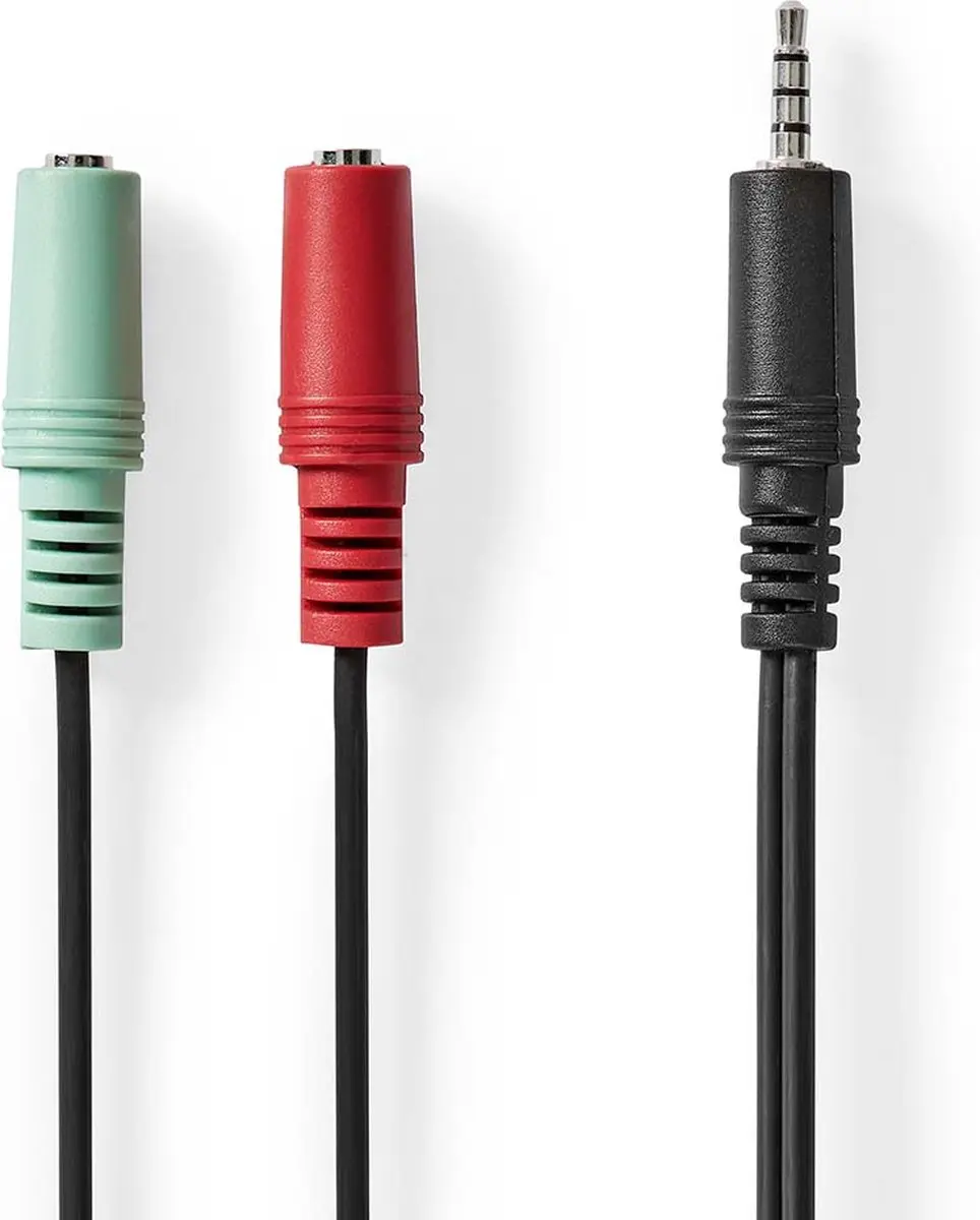 Nedis Stereo-Audiokabel 3,5mm Male - 2x Female - 0,20m - Antraciet