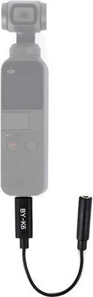 Boya By-K6 Universele Audio-adapter DJI Osmo Pocket 3,5mm - Zwart
