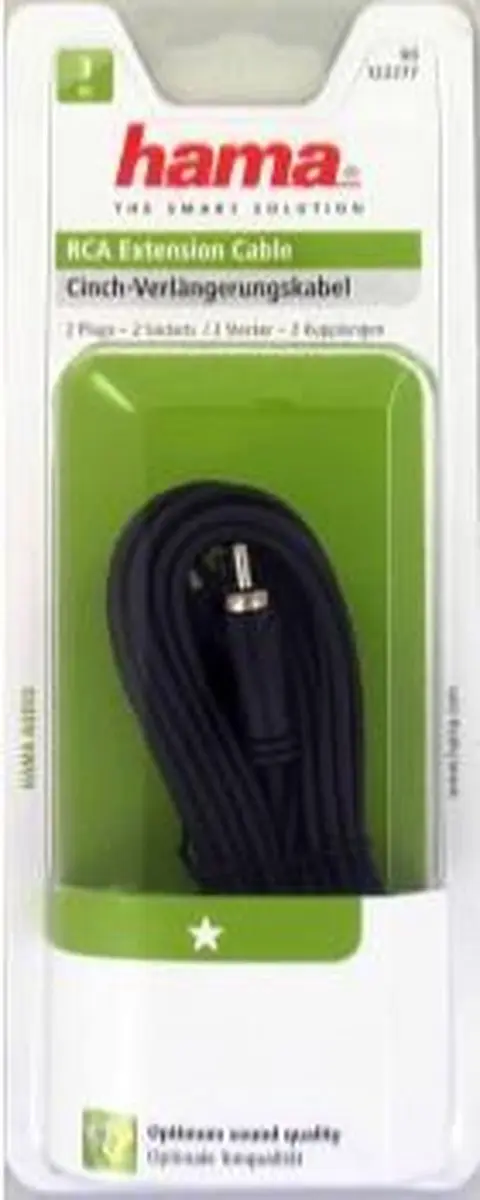 Hama Audio Verlengkabel 2x Cinch 3m - Zwart