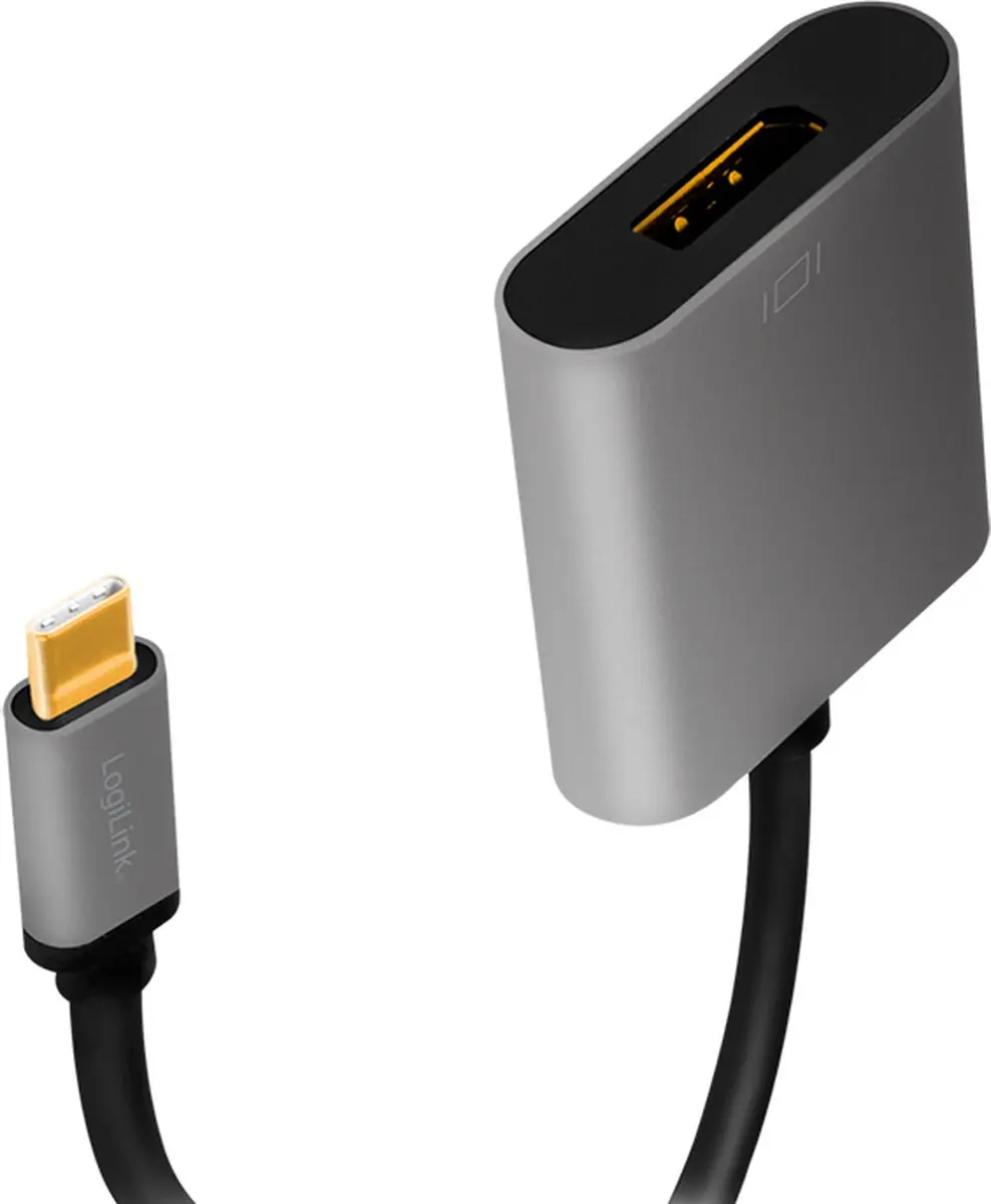 Logilink CUA0102 USB 3.2 Type-C naar DisplayPort Adapter - Zwart