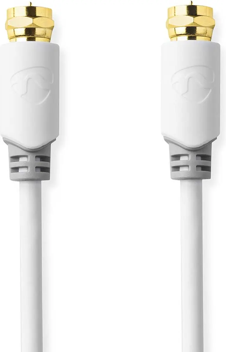Nedis F-Male Antennekabel 75 Ohm 1m - Verguld - Wit