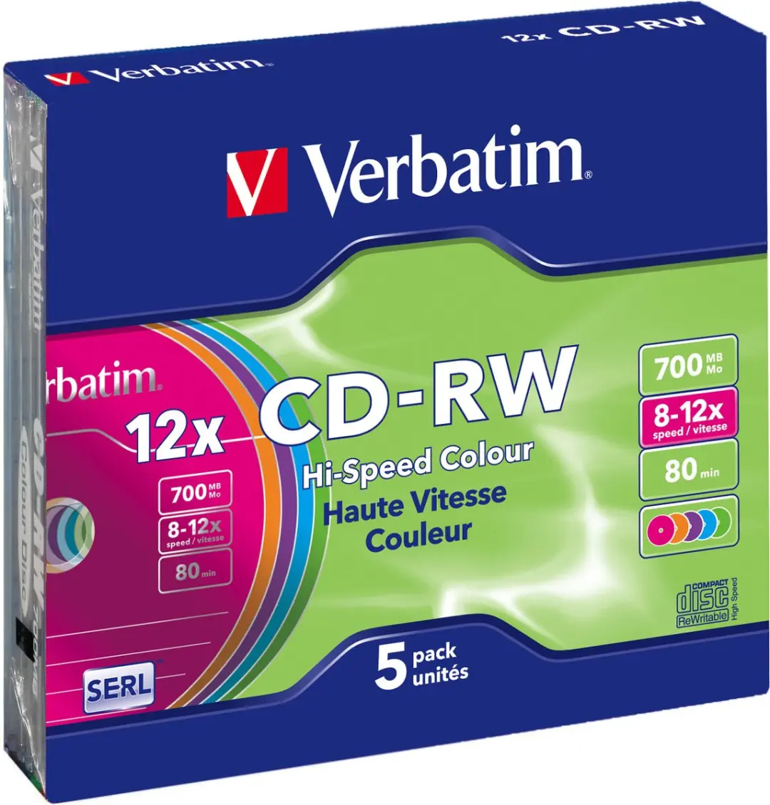 Verbatim CD-RW 43167 - 700MB - 5 Stuks
