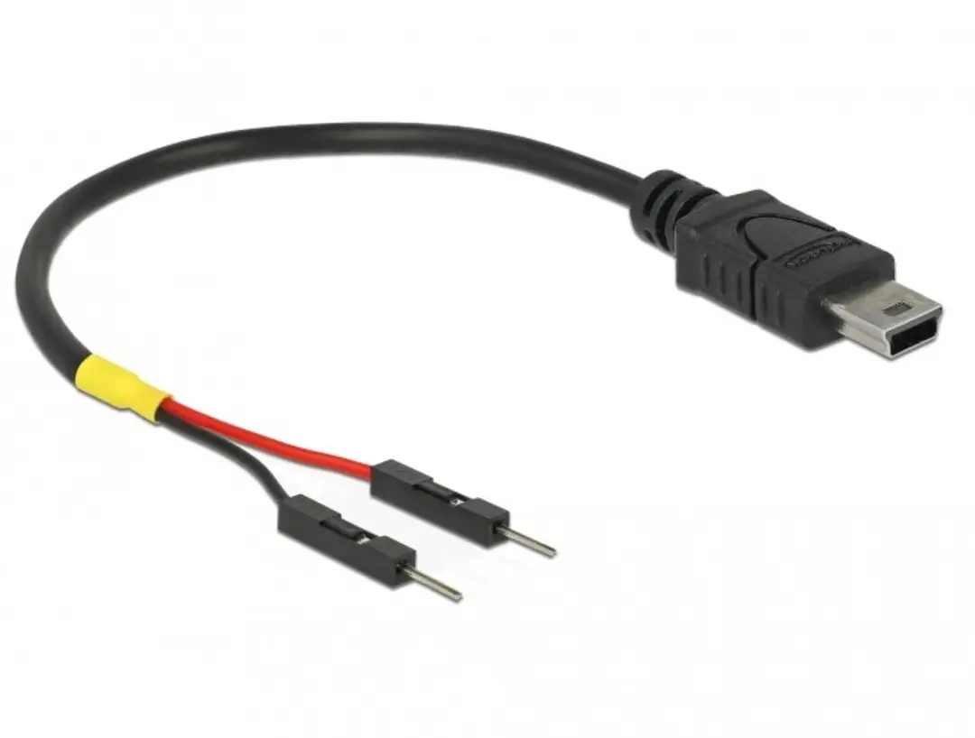 Delock USB Power Kabel Mini-B naar 2x Pinheader - 10cm - Zwart