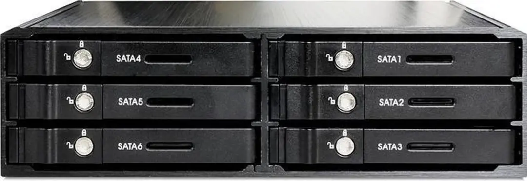 Delock 47221 Mobile Rack 6x 2,5" HDD/SSD - 5,25" - Zwart