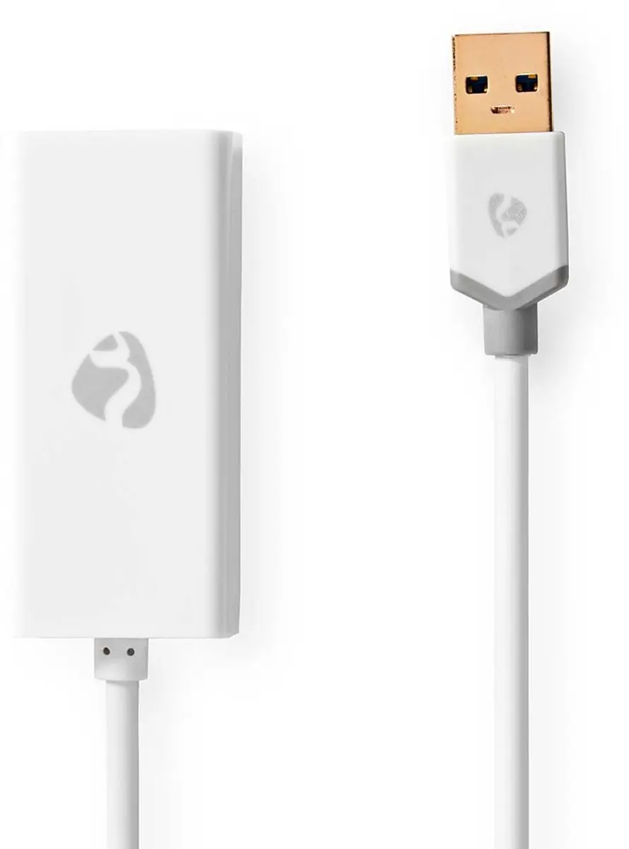 Nedis USB 3.2 Gen 1 Netwerkadapter 1Gbps - RJ45 - 20cm - Wit