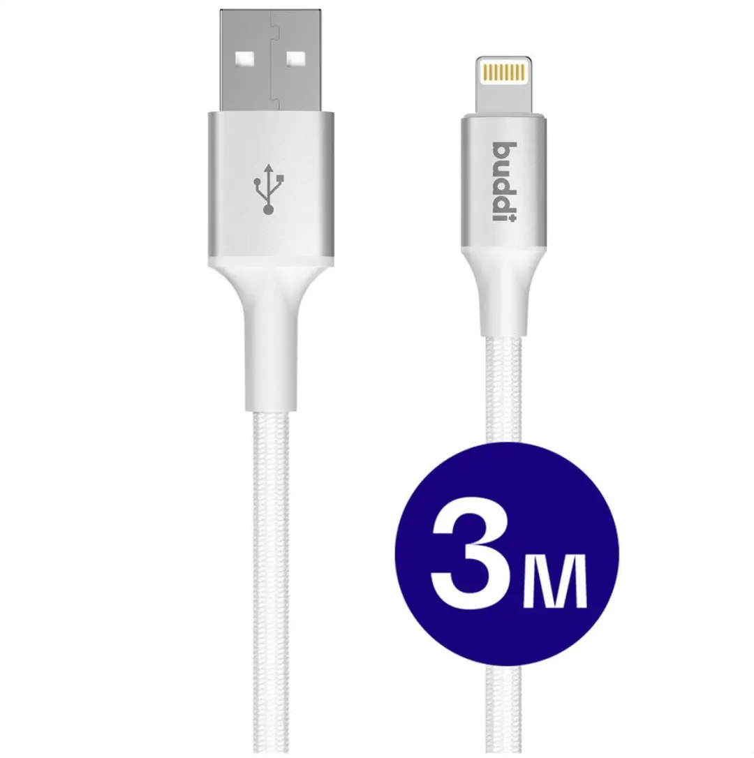 Buddi Flex USB-A naar Lightning Kabel 12W 3m