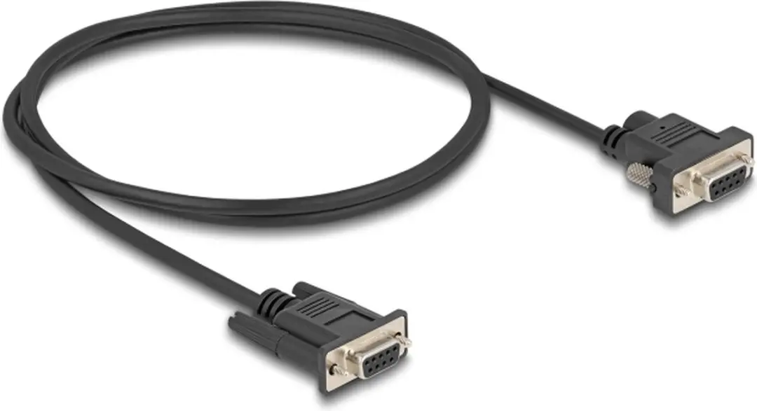Delock RS-232 D-Sub9 Kabel 1m - Zwart