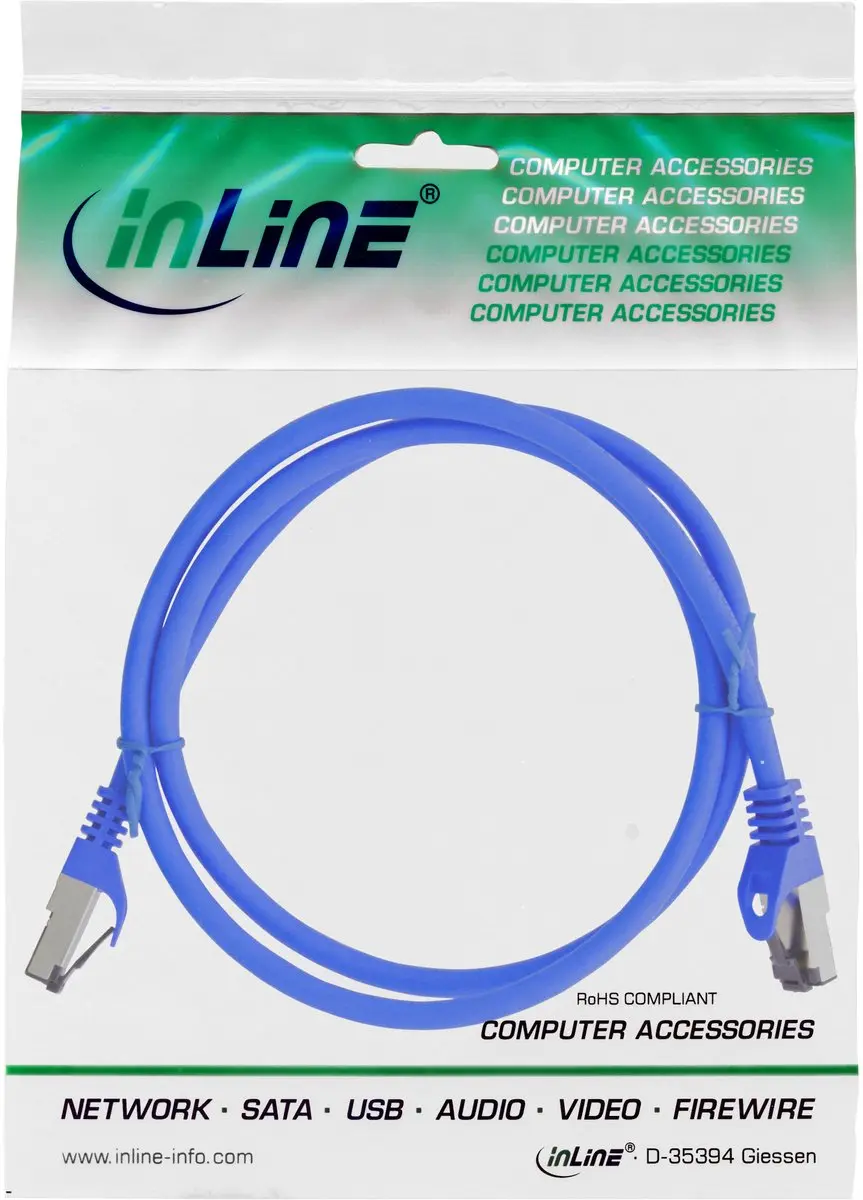 InLine S/FTP CAT8.1 Netwerkkabel 40Gb - 0,5m - Blauw