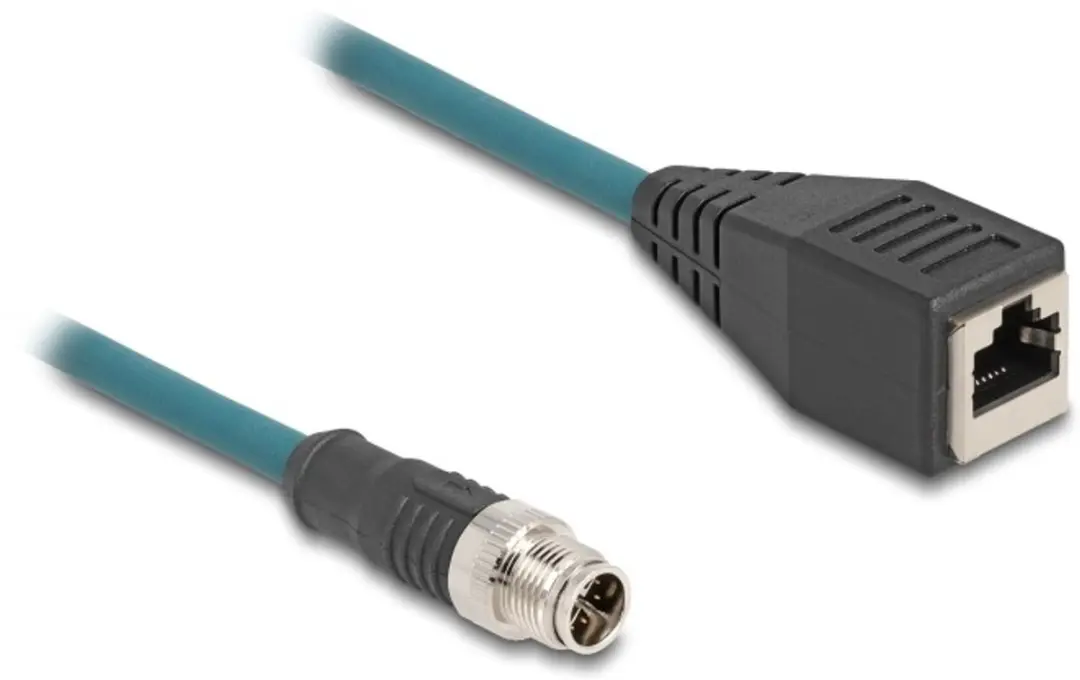 Delock M12 8-pins X-gecodeerd Industriële Netwerkkabel CAT6a 0,5m