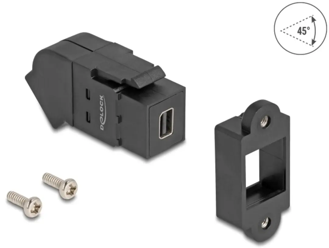 Delock Keystone Module Mini DisplayPort naar DisplayPort 45°