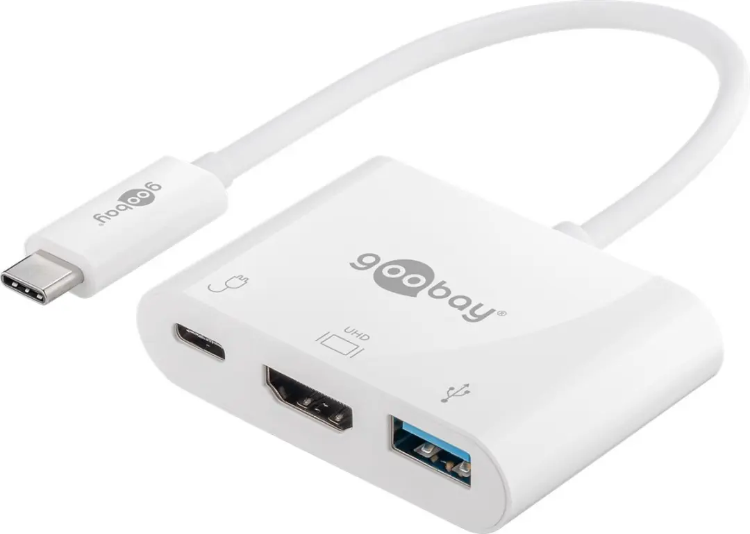 Goobay USB-C naar HDMI 4K 30Hz Adapter - 60W PD - Wit