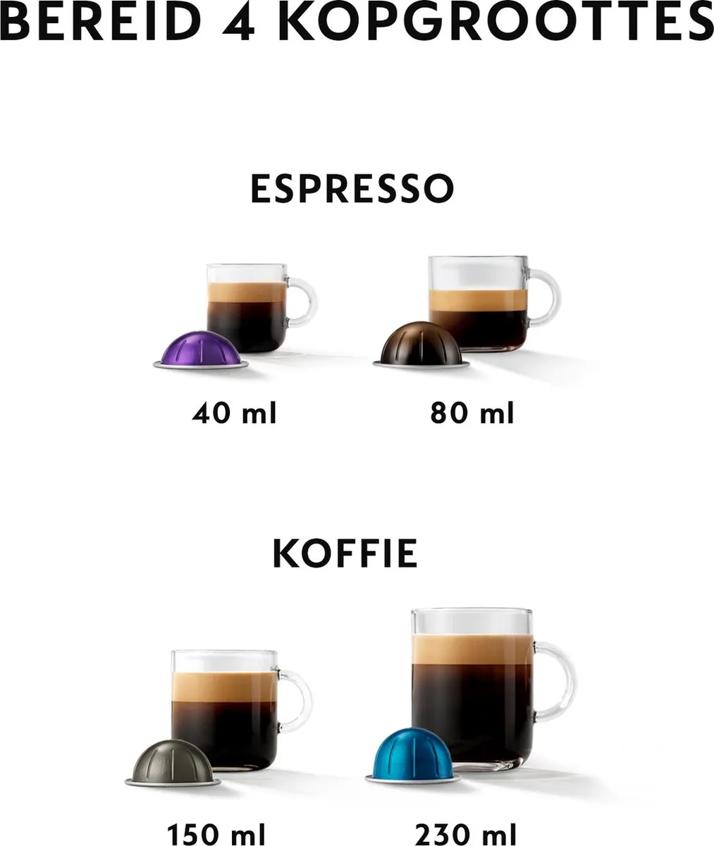 Krups Nespresso Vertuo POP XN9211 Koffiecupmachine - Coconut White - 1500W - afbeelding 6 van 6
