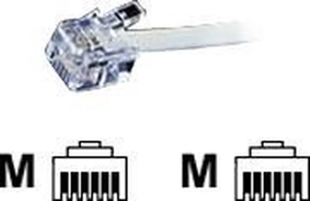 Value RJ12 Platte Kabel 6P4C - 15m - Grijs - afbeelding 2 van 2