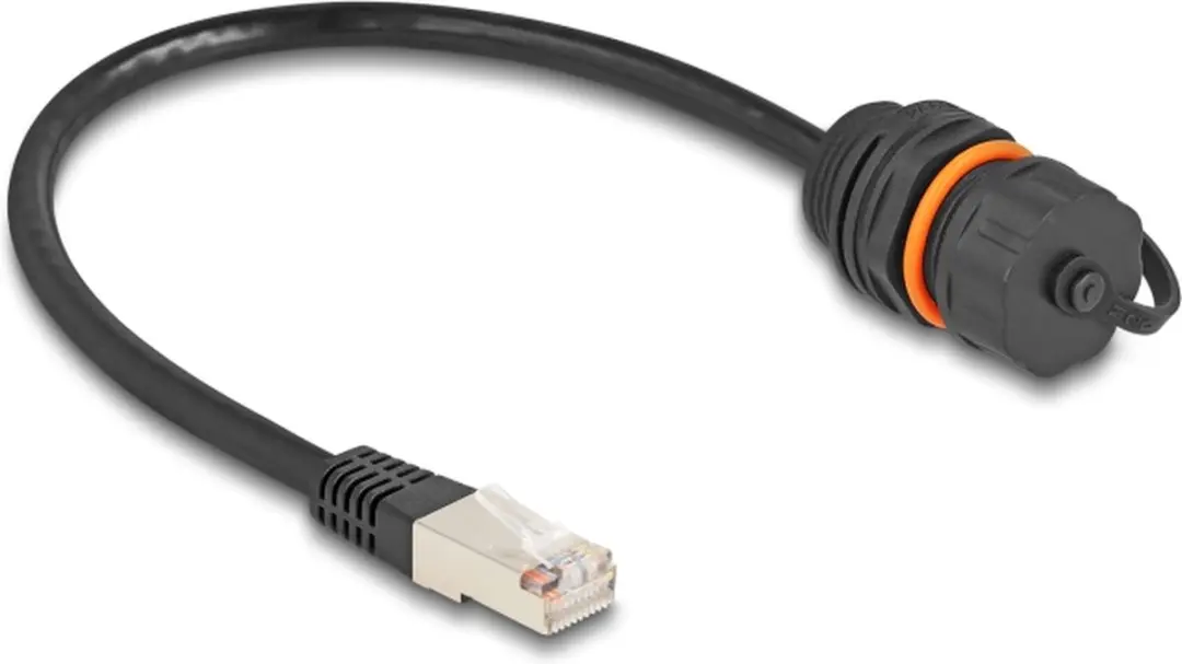 Delock RJ45 Cat.6A M20 IP68 Kabel 25cm - Zwart