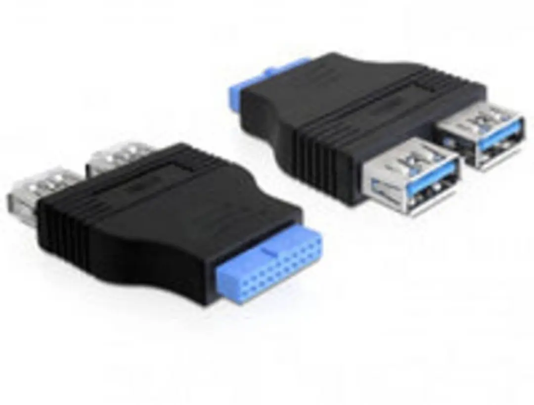 Delock USB 3.0 Adapter Pin Header naar 2x USB 3.0 - Blauw