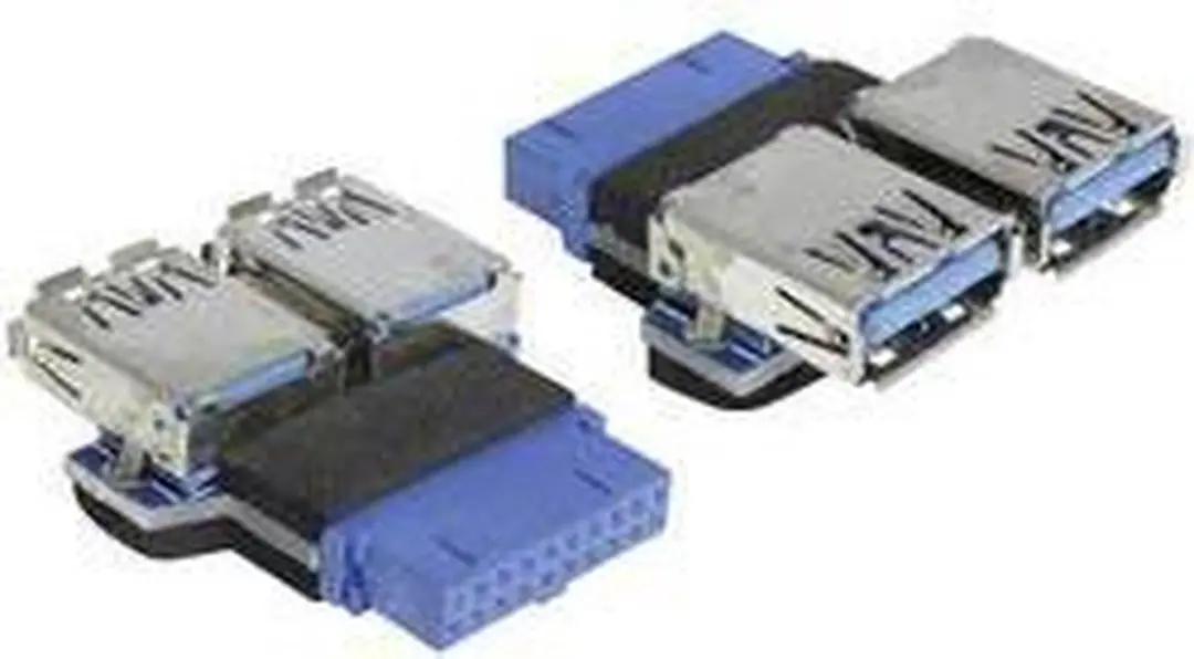 Delock USB 3.0 Adapter Pin Header naar 2x USB 3.0 - Blauw