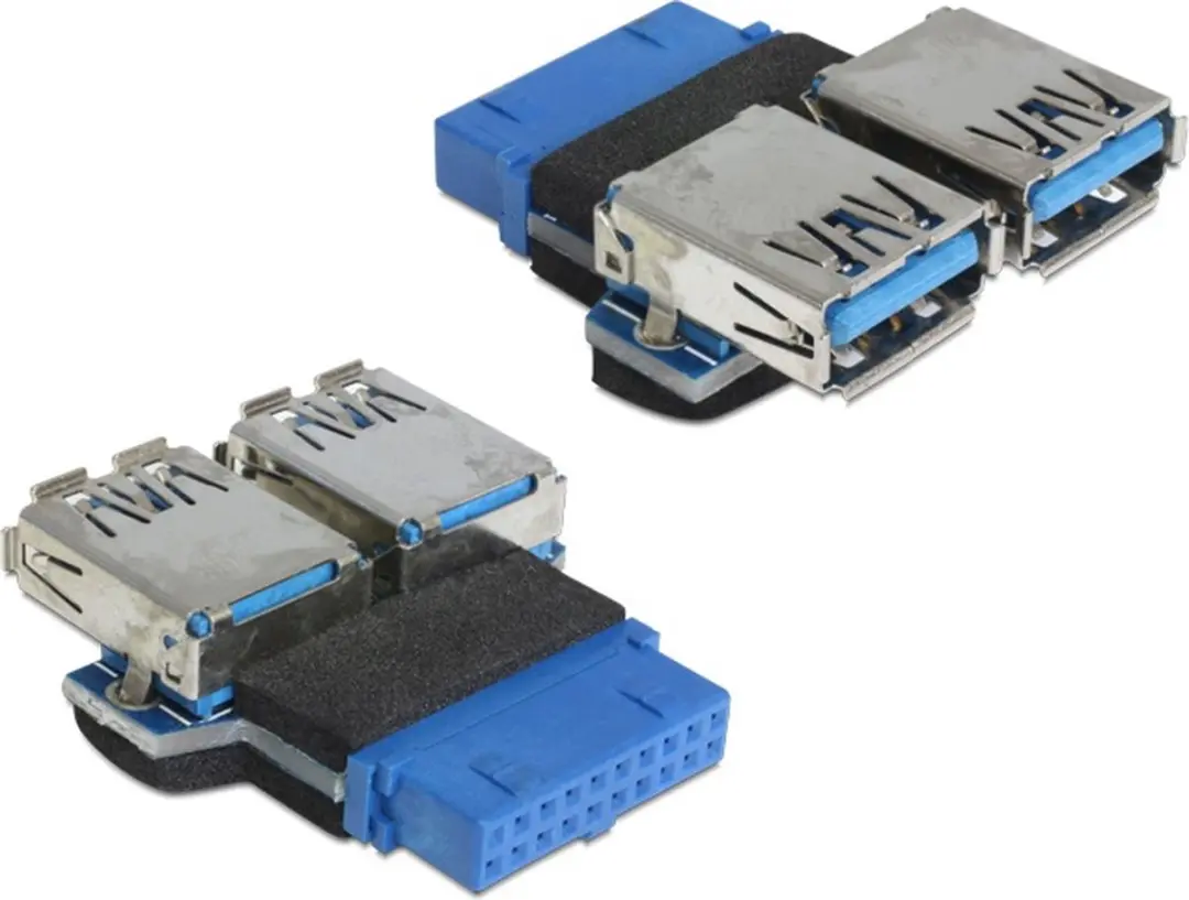 Delock USB 3.0 Adapter Pin Header naar 2x USB 3.0