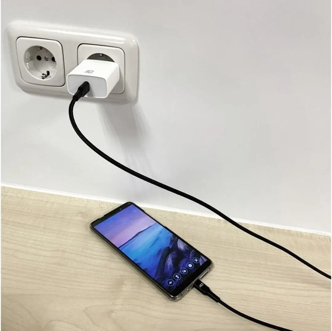 ACT AC3096 USB-C Kabel - 1m - Zwart