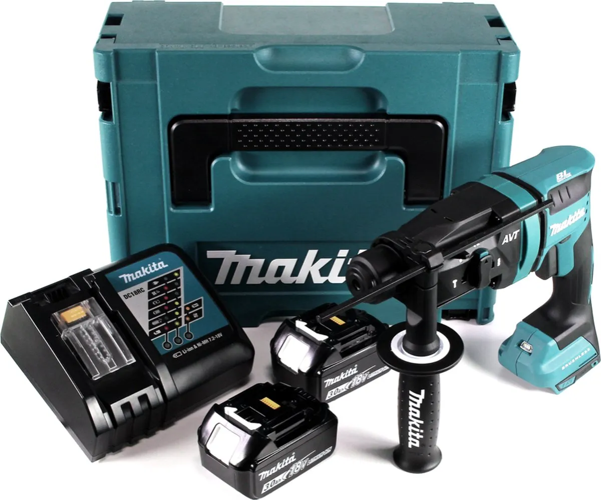 Makita DHR182RFJ Accuboormachine 18V SDS-plus - 1,7J Brushless - 2x 3,0Ah + Oplader - afbeelding 2 van 5