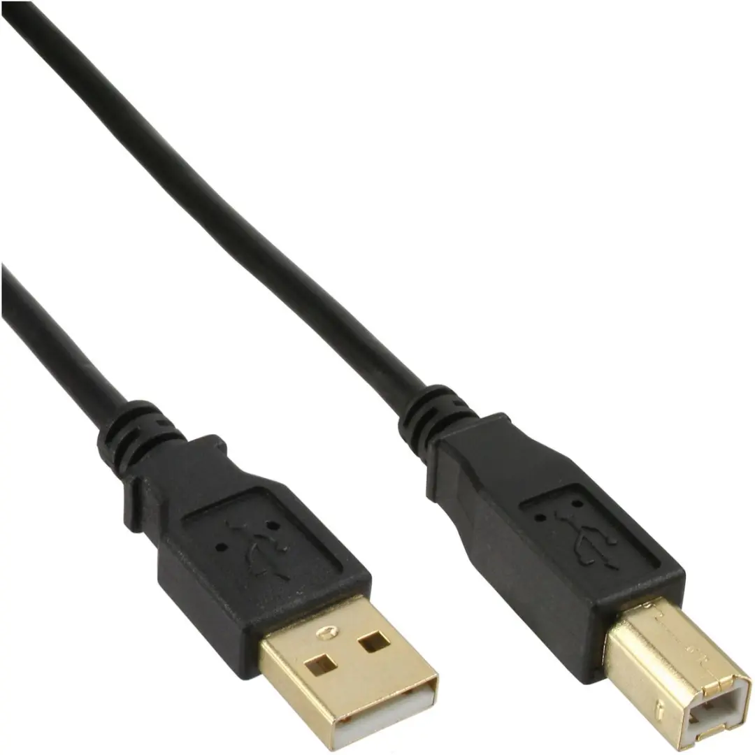 InLine USB-A naar USB-B Kabel 10m - USB 2.0 - 0,5A - Zwart