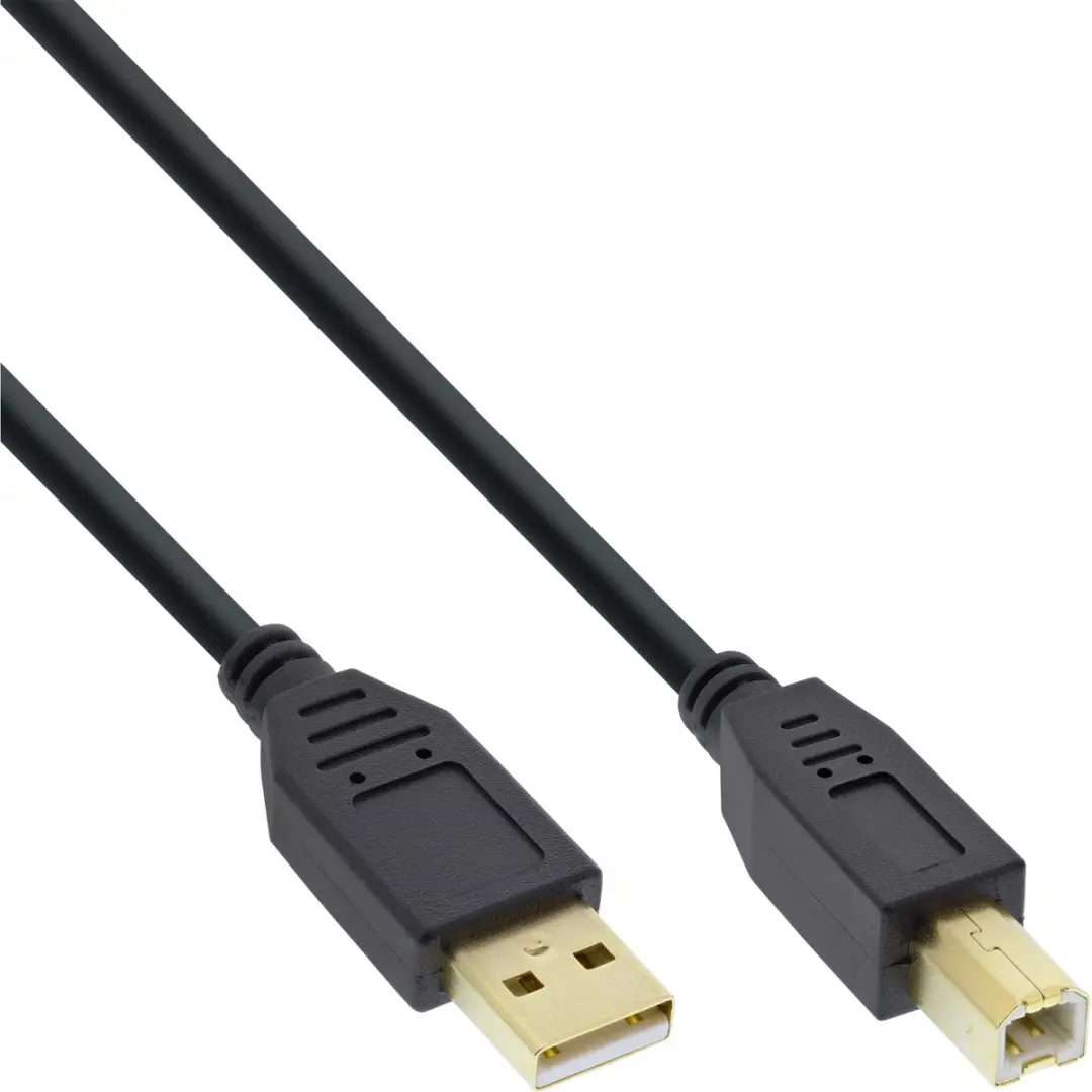 InLine USB-A naar USB-B Kabel 10m - USB 2.0 - 0,5A - Zwart