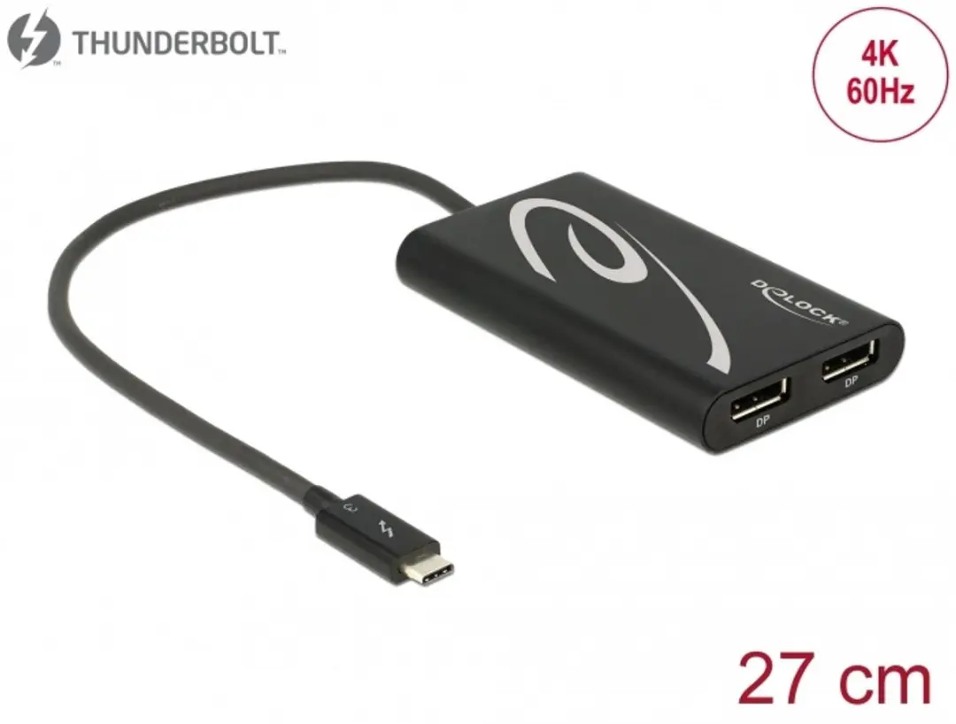 Delock Thunderbolt 3 naar 2x DisplayPort Adapter 4K60